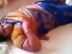 Satin Silk Saree Aunty